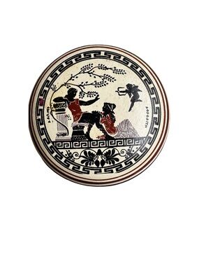 Vintage Greek Terracotta Jewelry Trinket Box
